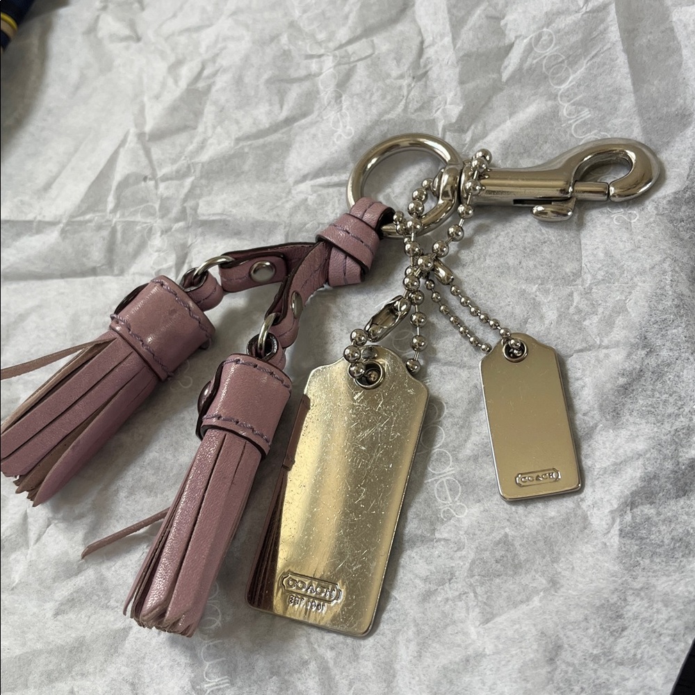 Coach Gold and Mauve Tassel Keychain - Picture 8 of 10